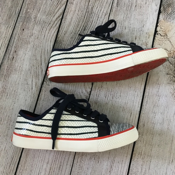 Tory Burch Millie Sneaker - Stripe Snake Print/Grosgrain Size 7 - Picture 4 of 12